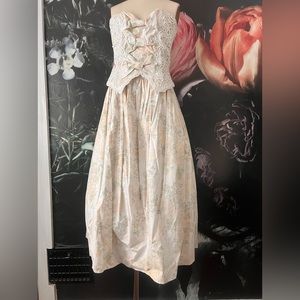 NWT McClintock cotton & lace floral garden party/ summer wedding guest dress